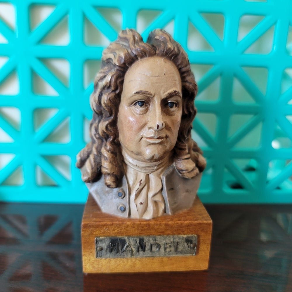 Classic Composer Bust Sculpture - Brown and Tan